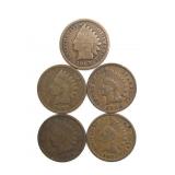 (5) Indian Head Cents