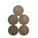 (5) Indian Head Cents