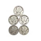 (5) Mercury Dimes