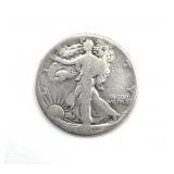Illegible Date Walking Liberty Half Dollar