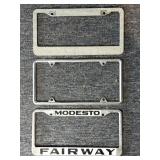 (3) License Plate Frames : Modesto Fairway and
