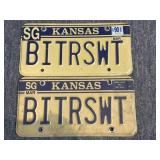 Kansas Personalized License Plate Set