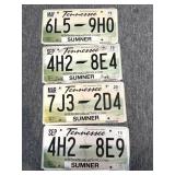 (4) Tennessee License Plates