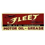 Fleet K-T Oil Company Motor-Oil Grease Metal Sign
