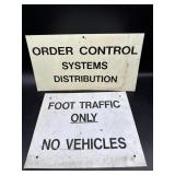 (2) Metal Signs : Order Control Systems