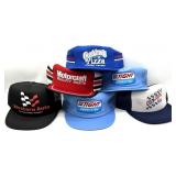 (6) Vintage Hats : Western Auto, Fel-Pro Tight,