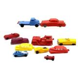 Vintage Plastic and Rubber Toy Cars 6' and
