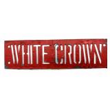 White Crown Cutout Metal Sign 11' x 3'