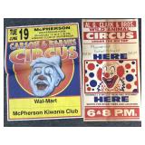 (2) Vintage Circus Posters 25'