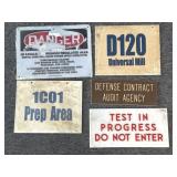 (5) Plastic Signs 14' x 10' and Smaller