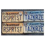 (2) Sets of Customized Kansas License Plates