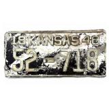 1948 Kansas License Plate