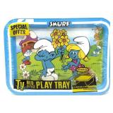 Vintage Smurf Metal Folding Tray in Original