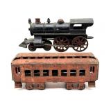 Vintage Cast Iron Train Engine and Metal