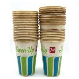 Vintage Seven-Up Wax Lined Drink Cups 4.5'