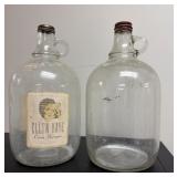 (2) One Gallon Glass Bottles, One Labeled Ellen
