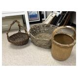 (3) Large Decretive Baskets 32'x28' and Smaller