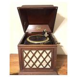 Antique Edison Tabletop Phonograph 19" x 21.5" x