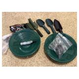 (2) 10" Gold Mining Pans, Scoops, Mini Shovel,