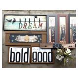 Wood and Metal Home Decor Signs - 32" and