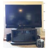 Vizio 48" TV, TV Stand, Symphonic DVD/VHS Player,