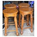 (4) Wood Stools 13" x 24"