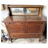 Antique Wood Buffet 50" x 21" x 53.5"- needs