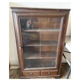 Vintage Wood and Glass Cabinet- 29.5" x 10.5" x