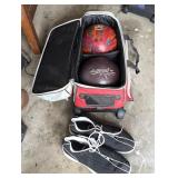 Tampa Bay Bowling Bag, Shoes, (2) Brunswick Balls