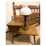 Vintage Tiered Side Table and Vintage Table Lamp