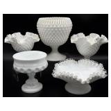 Fenton Silvercrest Compote and Milk Glass