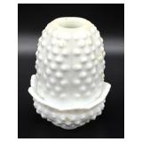 Fenton Milk Glass Hobnail Fairy Lamp 4.5'