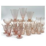 Vintage Pink Glass Cups 6' Tall and Smaller