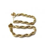 925' Marked Chain Earrings 1'- weight is