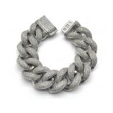 14KP' Marked 1' Wide Bling Bracelet 8' -