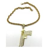 18K GP BZ Italy' Marked Necklace Chain with