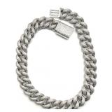 14KP' Marked 1' Wide Bling Necklace 24' -