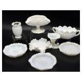Fenton Hobnail Mill Glass Sugar, Compote, and