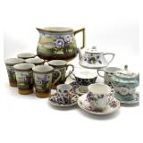 Nippon Porcelain Pitcher and Cups, Teacups and