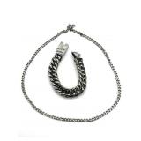 Unmarked Necklace and Bracelet- bracelet 0.5' x