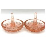 Vintage Pink Glass Ring Holders 3' x 2.5'