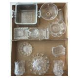 Vintage Round Butter Dish, Creamer, Sugar, and