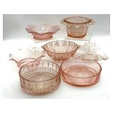 Vintage Pink Glass Bowls 6' x 2.25' and Smaller