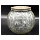 Antique Round Hoosier Glass Jar 7' Tall