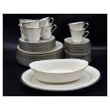 Lenox Solitaire Silver-Rimmed China Set - (10)