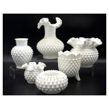 Fenton and More Hobnail Milk Glass Vases 7' Tall