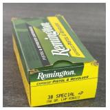 (50) Rnds. .38 Special +P 158 Gr., LHP Remington