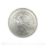 1970 Silver Netherlands 10 Gulden