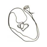 ï¿½925ï¿½ Marked Heart Shaped Pendant on ï¿½925ï¿½ Marked