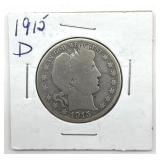 1915-D Barber Half Dollar